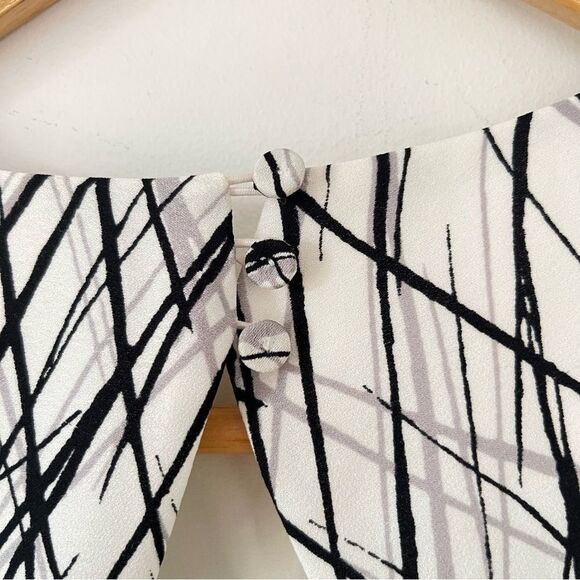 BCBGMaxAzria "Chloey" Black White Printed Full Length Gown Maxi Dress - Picture 8 of 14